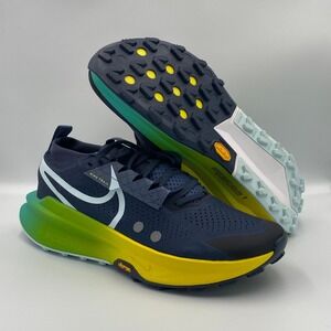 Nike ZoomX Zegama Trail 2 Mens Size 11.5 Thunder Blue Optic Yellow FD5190-402